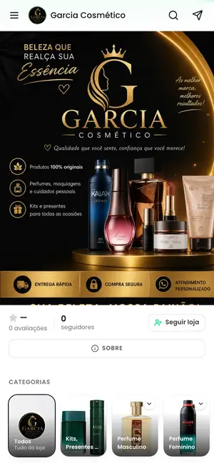Loja Garcia Cosmético aberta no celular
