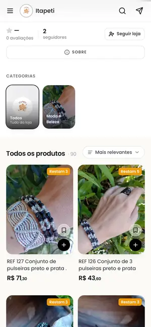 Loja Itapeti aberta no celular