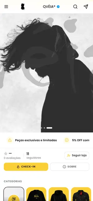 Loja QVÉIA® aberta no celular